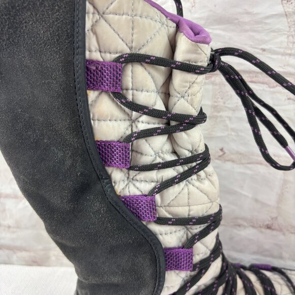 Columbia Girls Youth 1 Loveland White Purple Waterproof Winter Snow Boots - Picture 14 of 16